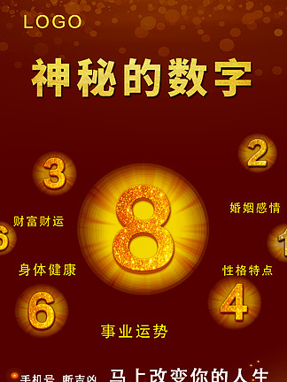 探索數字能量 企業文化海報設計——神秘數字能量學海報矢量圖免費下載（1167像素 PSD格式，編號32604650）